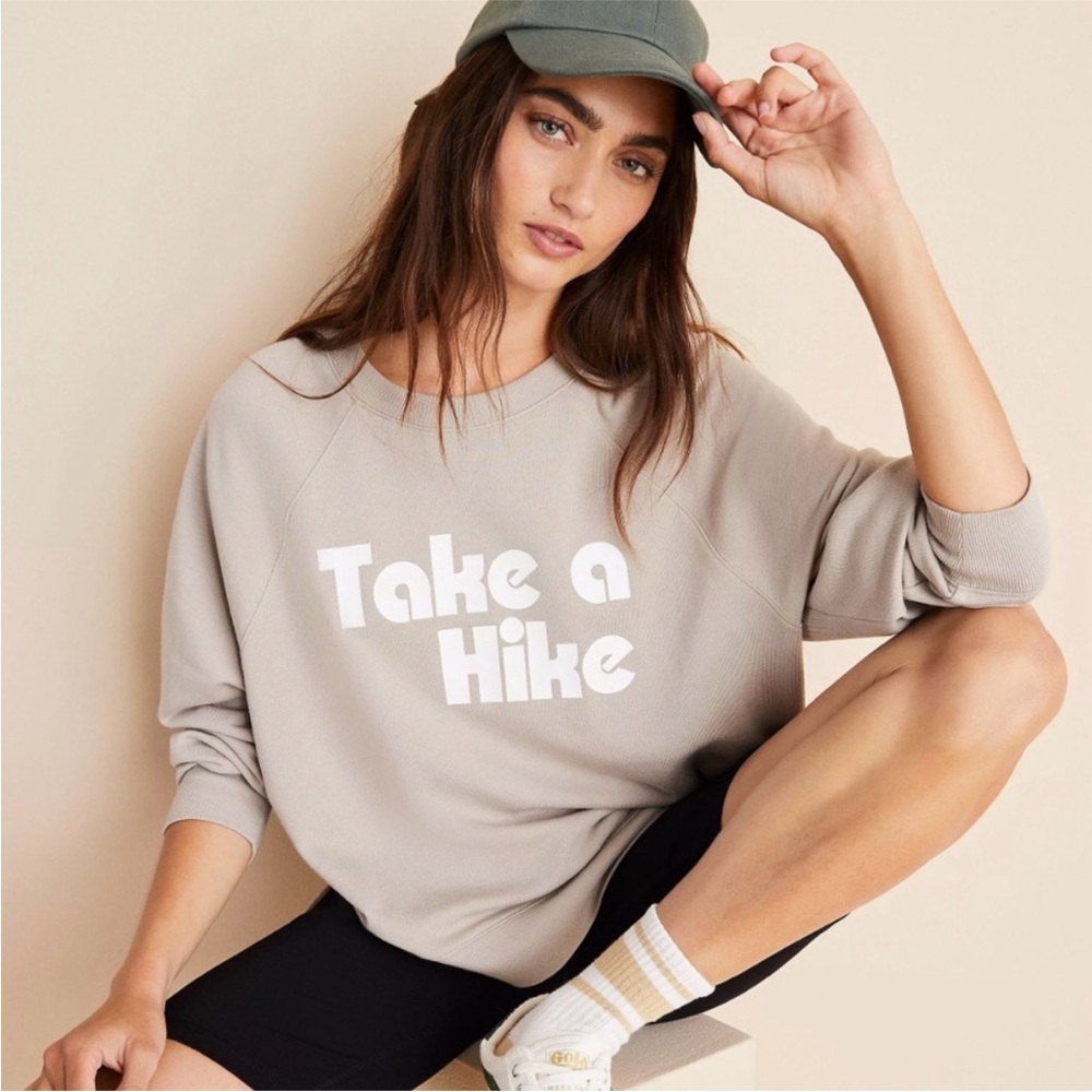 LOFT Lou & Grey 'Take a Hike' Sweatshirt -- Medium, Beige/Taupe/Tan